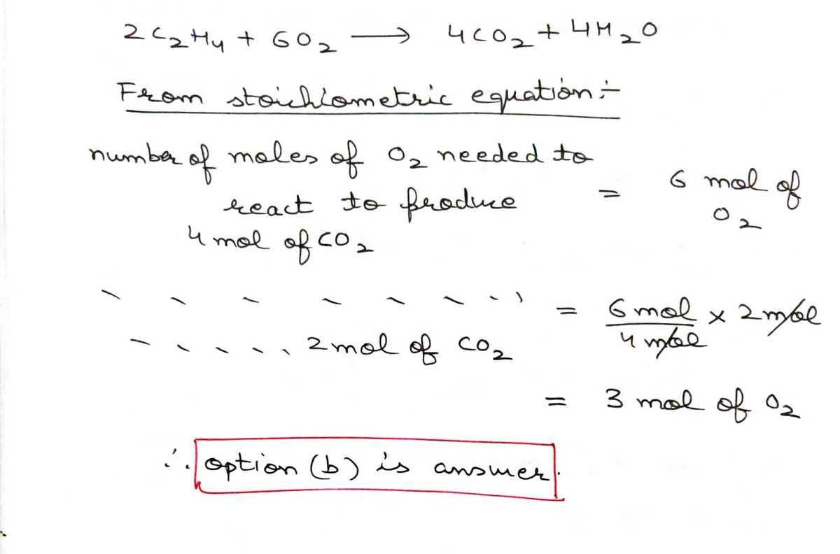 Answered 2 C2H4 6 O2 4 CO2 4 H2O bartleby